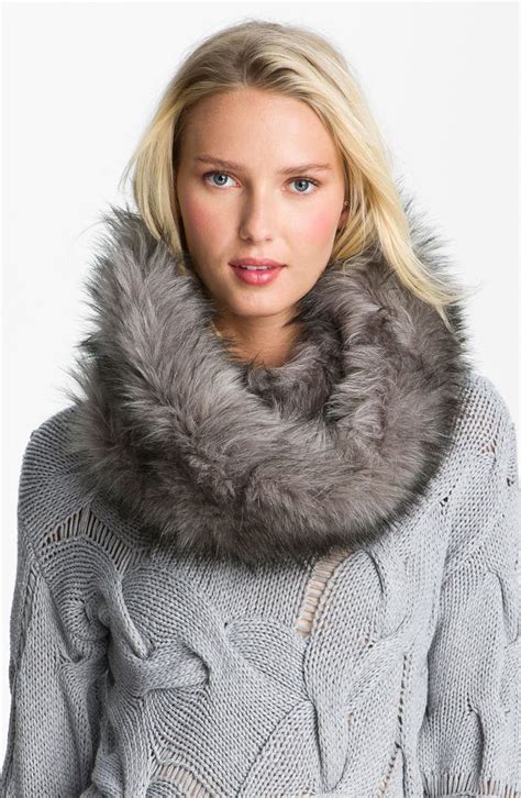 michael michael kors tipped faux fur neck warmer chocolate